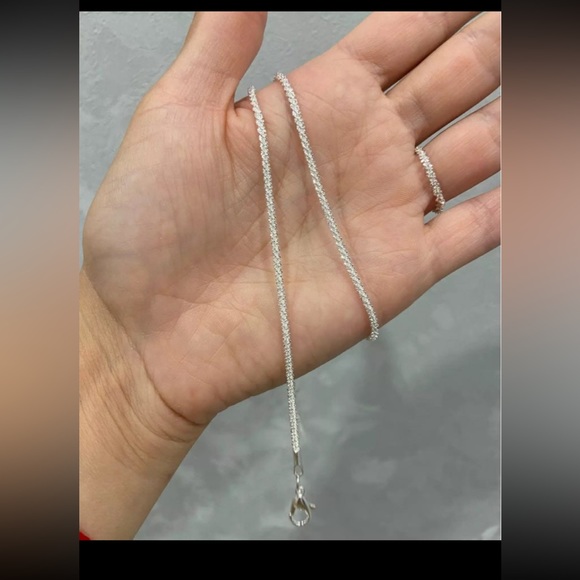 Silver necklace sparkling Italian womans sparkle beautiful classy elegant new - Picture 6 of 10